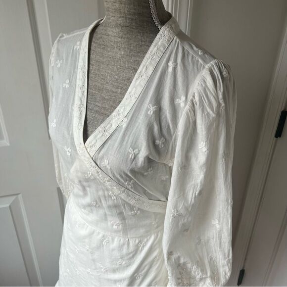Reformation White Eyelet Wrap Dress - Picture 6 of 9